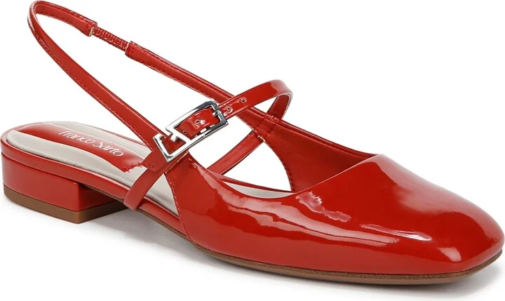Red Faux Patent Leather
