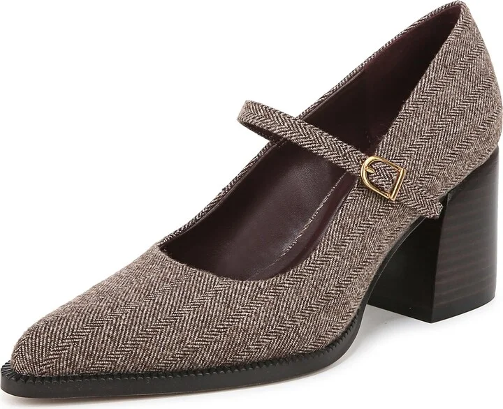 Franco Sarto Womens Diane Classic Pump Brown Multi Herringbone 8 M