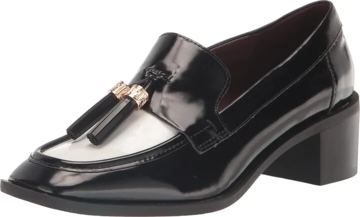 Franco Sarto Womens Donna Heeled Loafer Black/White 8 M