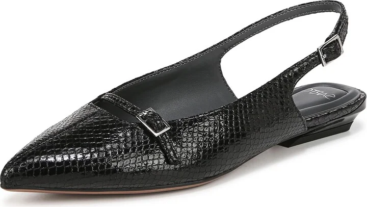 Franco Sarto Womens Emma Mary Jane Flat Black Snake Print 8 M