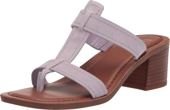 Franco Sarto Womens Ezra Block Heel Sandal Lilac Suede 8 M