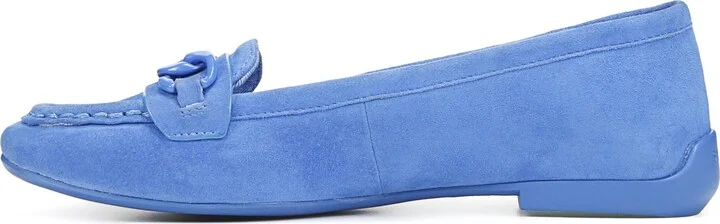 Franco Sarto Womens Farah Slip On Casual Loafer Flats Blue Suede 8 M