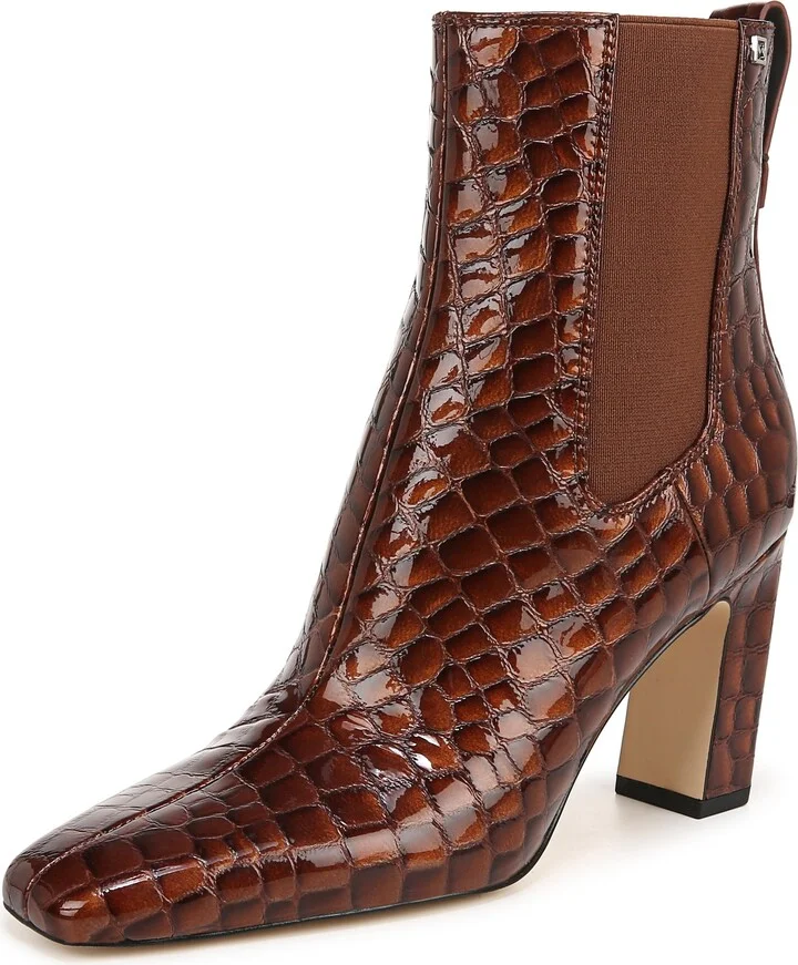 Brown Croc Print Leather