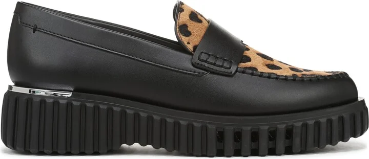 Franco Sarto Women's Flexa Roma Round Toe Lug Sole Loafers - Black/Leopard Print Fur - Image 2