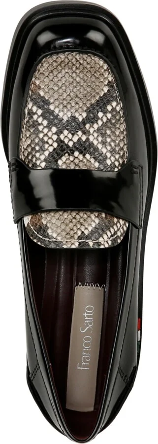Franco Sarto Women's Gabriella Block Heel Loafers - Grey Snake/Black Faux Leather - Image 4