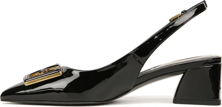 Franco Sarto Womens Giada Slingback Loafer Black/White Gloss 5 M