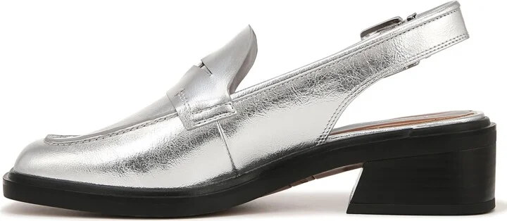 Franco Sarto Womens Giada Slingback Loafers Silver Metallic 8 M