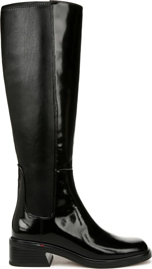 Franco Sarto Women's Giselle Square Toe Knee High Boots - Black Patent Leather/Faux Leather - Image 2