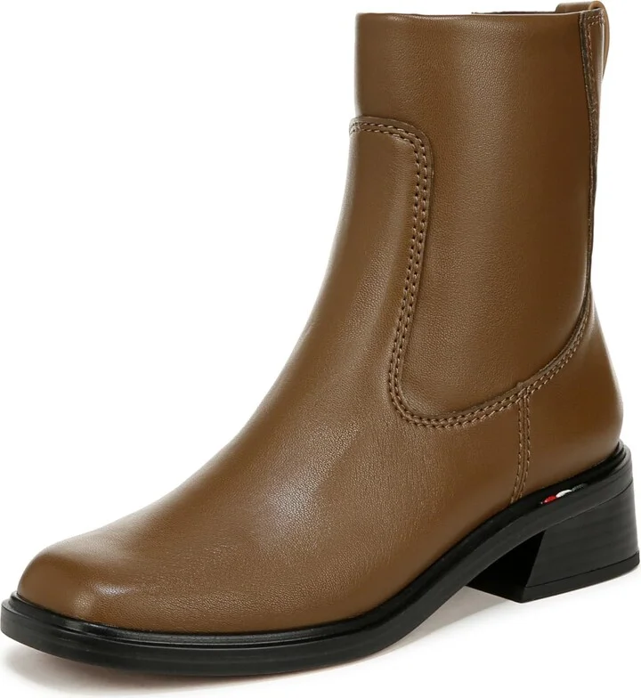 Franco Sarto Womens Gracelyn Low Block Heel Ankle Boot Woodland Taupe Brown 6.5 M