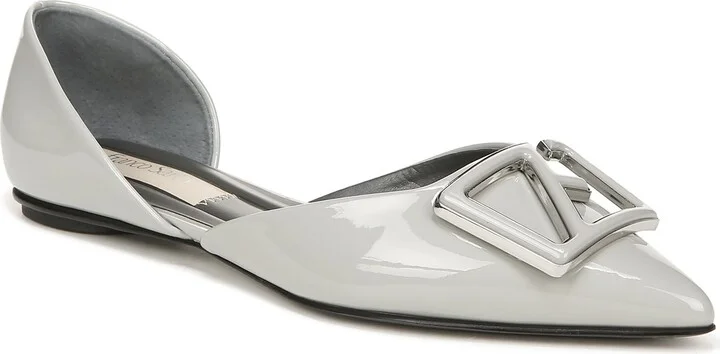Franco Sarto Womens Hadley D'Orsay Pointed Toe Flats Grey Patent 9.5 M