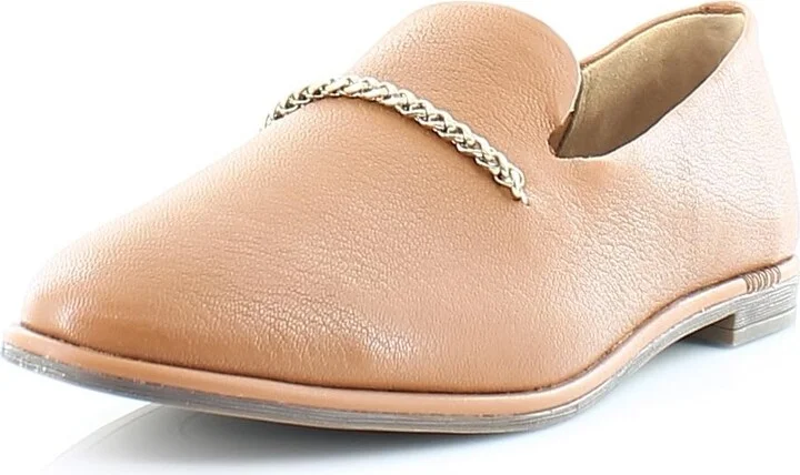 Franco Sarto Womens Hanah Loafer Cognac Brown Leather 9 M
