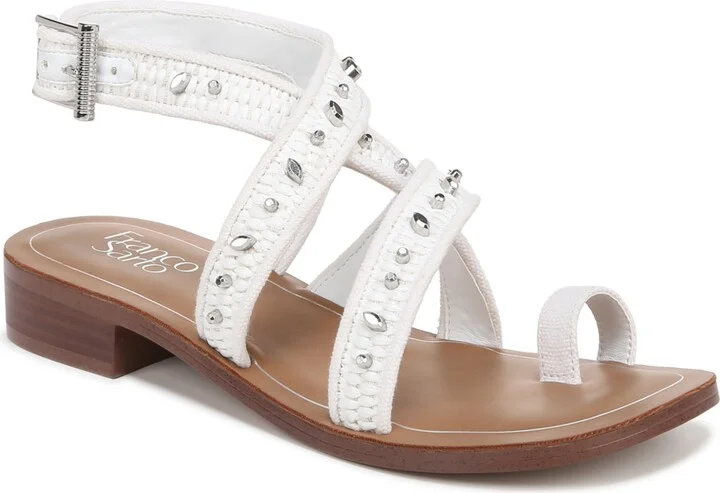 Franco Sarto Women's Ina 2 Toe Loop Ankle Strap Stacked Heel Sandals
