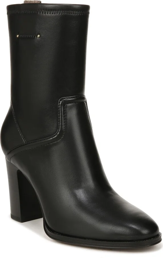 Franco Sarto Womens Informa Whit Heeled Bootie Black Smooth 10 M
