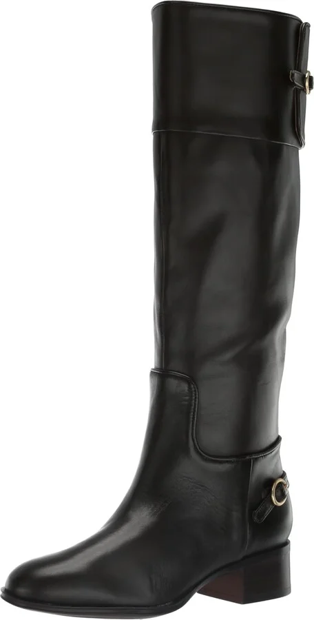 Franco Sarto Womens Jazrin Tall Riding Boots Dark Brown Leather 9 M