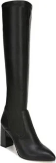 Franco Sarto Womens Katherine Block Heel Pointed Toe Knee High Boots Regular Wide Calf