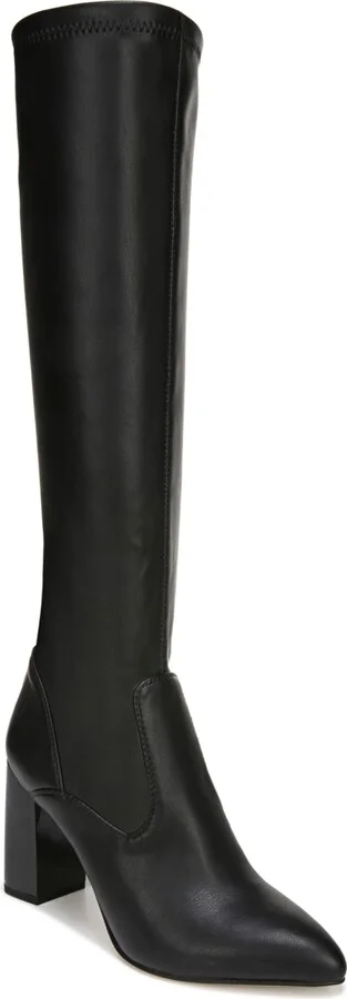 Franco Sarto Women's Katherine Wide Calf Block Heel Pointed Toe Knee High Boots
