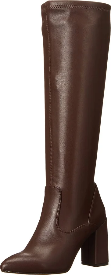 Franco Sarto Womens Katherine Wide Calf Knee High Boot Dark Brown Faux Leather 6.5 M