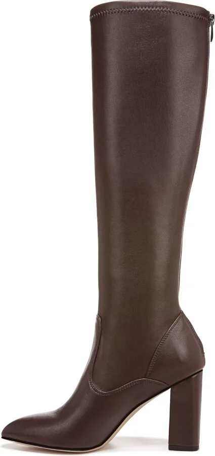 Franco Sarto Womens Katherine Wide Calf Knee High Boot Dark Brown Faux Leather 6.5 W