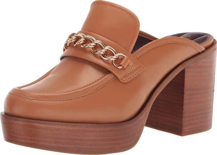 Franco Sarto Womens Katraclog Stacked Heel Mule Caramel Light Brown 8.5 M