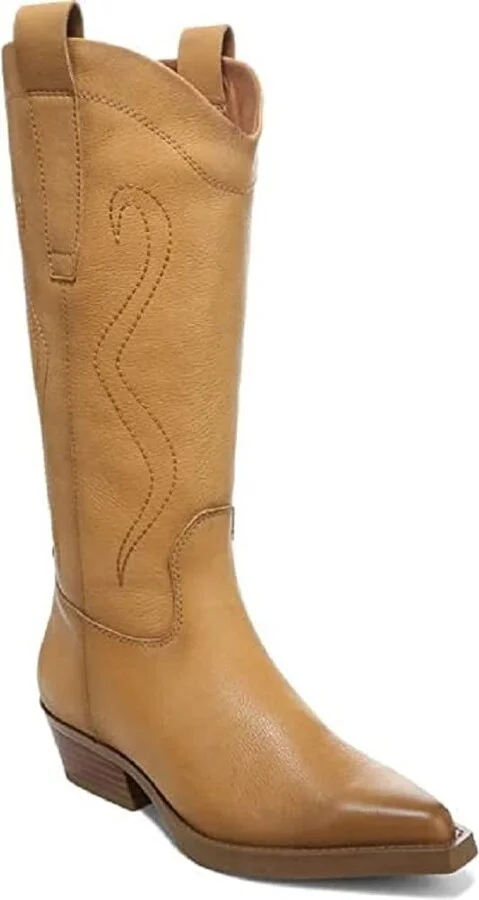 Franco Sarto Womens Liandra Western Boot Camel Leather 8 M
