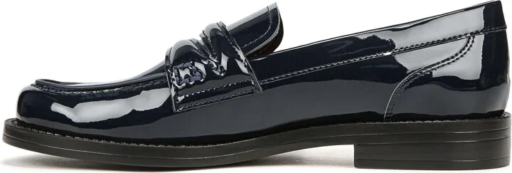 Franco Sarto Womens Lillian Slip On Penny Loafer Navy Patent 7 M