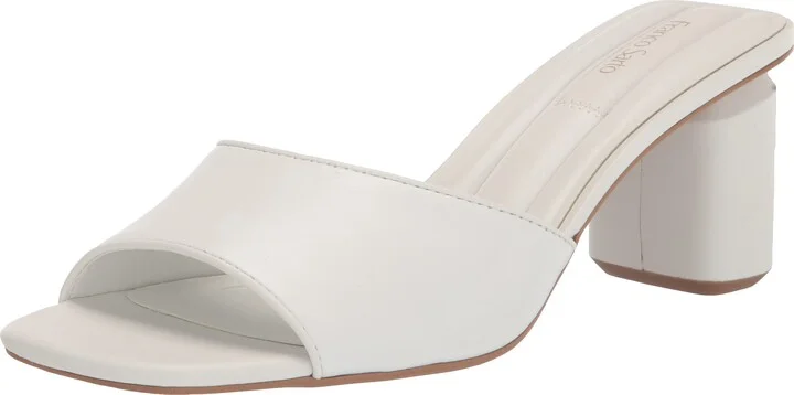 Franco Sarto Womens Linley Heeled Slide Sandal White 9.5 M