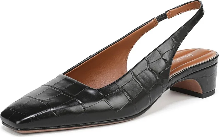 Black Croc Print Leather