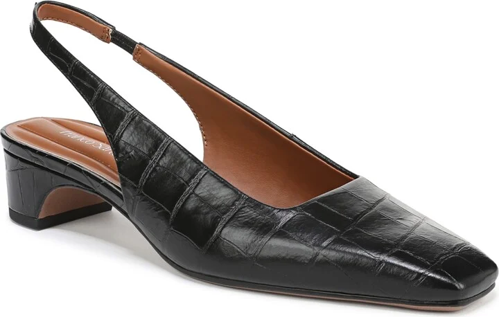 Black Croc Print Leather