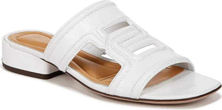 Franco Sarto Womens Marina Fashion Slide Sandals White Leather 7.5 M