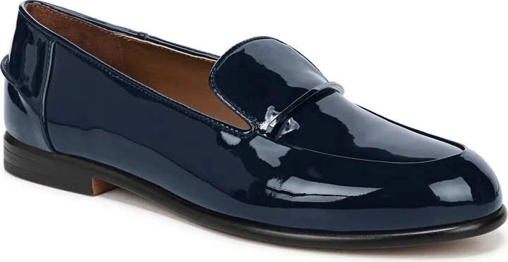Navy Blue Patent Faux Leather