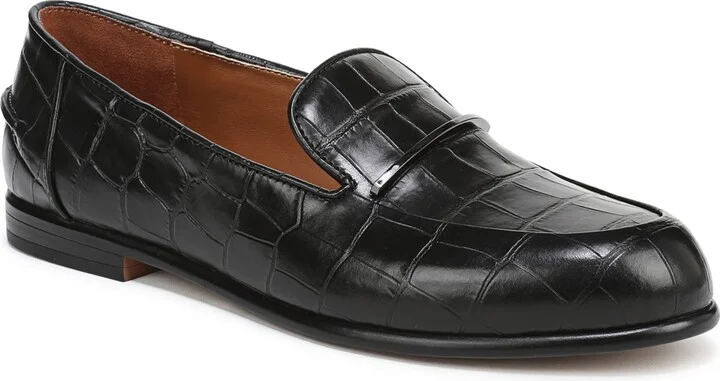 Black Croc Print Leather
