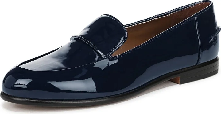 Navy Blue Patent Faux Leather