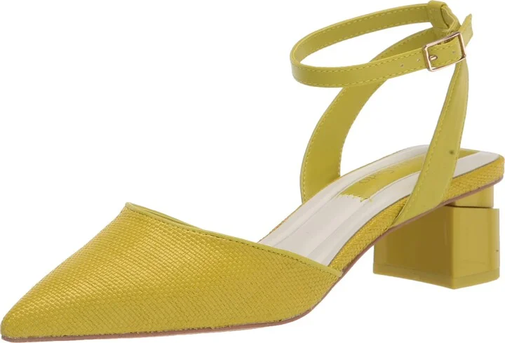 Franco Sarto Womens Naya Pointed Toe Pump Apple Green Raffia 5 M