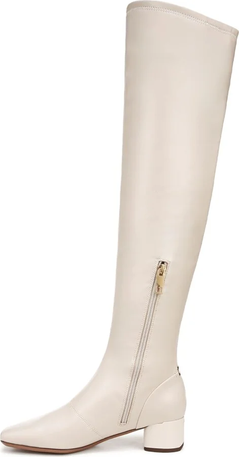 Franco Sarto Womens Novara Square Toe Over The Knee Boot Chalk White 8.5 M