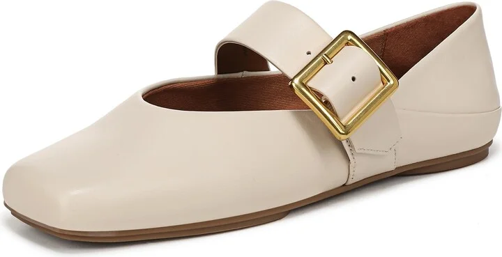 Franco Sarto Women's Oakes Ballet Flat Ivory White Leather 9 M