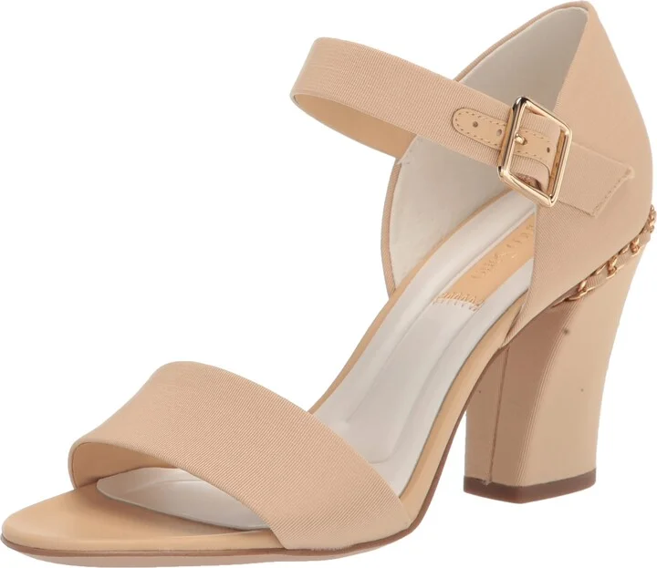 Franco Sarto Womens Ofelia High Heel Dress Sandal Beige 5.5 M