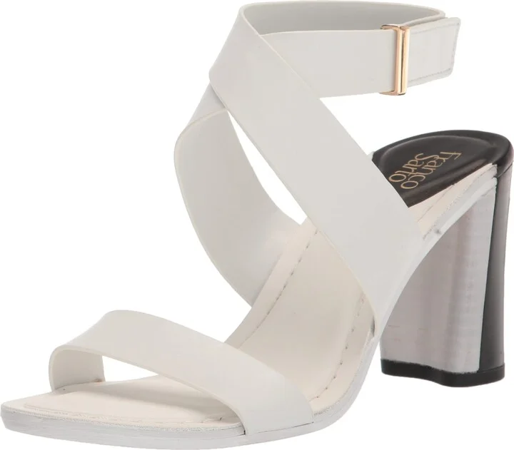 Franco Sarto Womens Olinda High Heel Dress Sandal White Leather 5 M