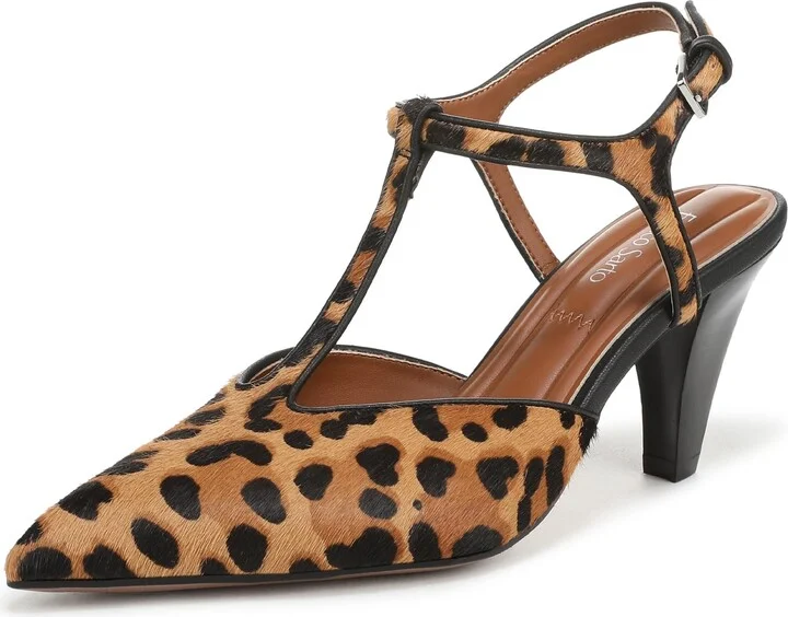 Franco Sarto Women's Ovett2 Pump Tan Leopard Print Calf Hair 8 M