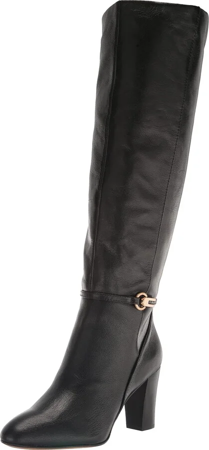 Franco Sarto Womens Palermo Knee High Boot Black Leather 6.5 M
