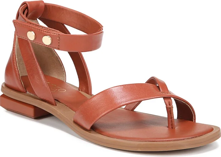 Franco Sarto Womens Parker Ankle Strap Sandal Ginger Leather 8 M