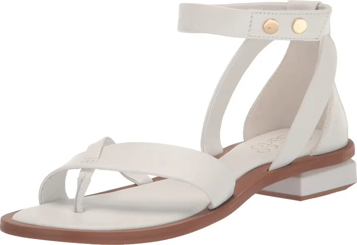 Franco Sarto Womens Parker Ankle Strap Sandal White Leather 11 M