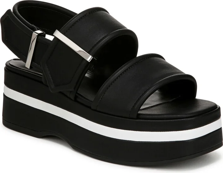 Franco Sarto Women's Piper Open Square Toe Slingback Platform Sandals