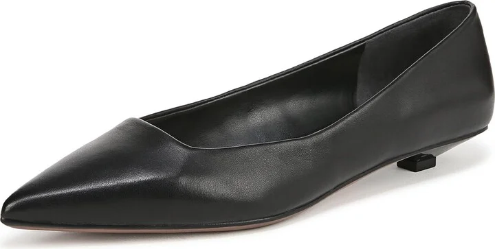 Franco Sarto Womens Prella Pump Black Leather 6 W