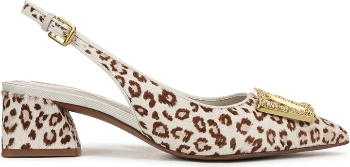 Franco Sarto Women's Racer Ornament Pointed Toe Block Heel Slingback Pumps - Image 2