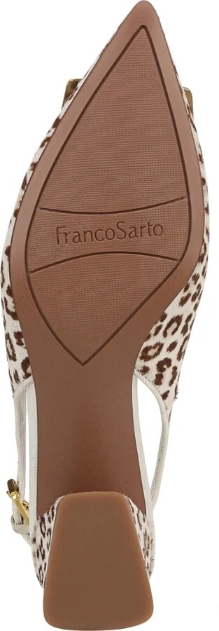 Franco Sarto Women's Racer Ornament Pointed Toe Block Heel Slingback Pumps - Image 5