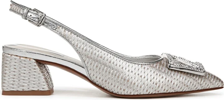Franco Sarto Women's Racer Ornament Pointed Toe Block Heel Slingback Pumps - Image 10