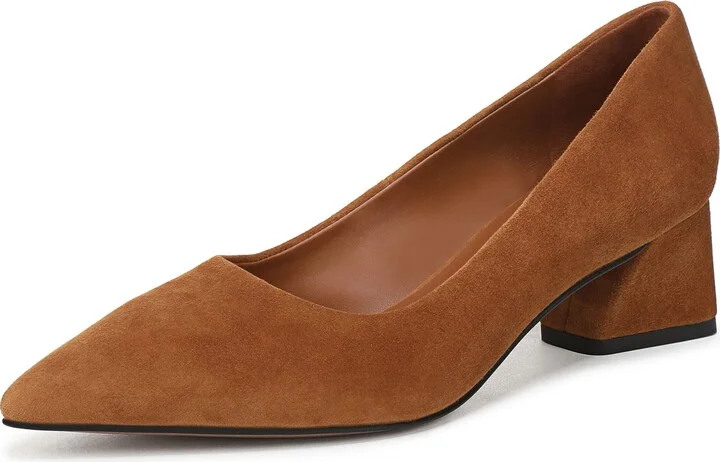 Franco Sarto Women's Racer Pump Pump Saddle Brown Suede 9.5 M
