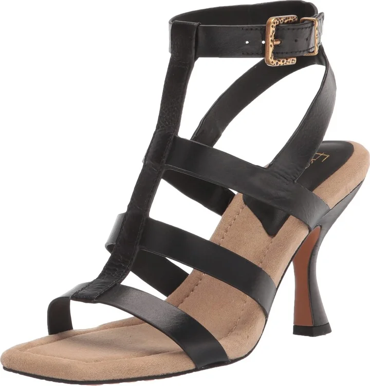 Franco Sarto Womens Rine Strappy Sandal Black 9.5 M