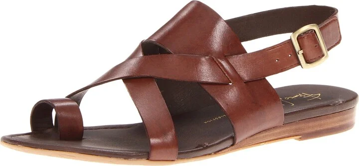 Franco Sarto Womens Sarto Gia Strappy Sandal Chocolate Brown Leather 6 W