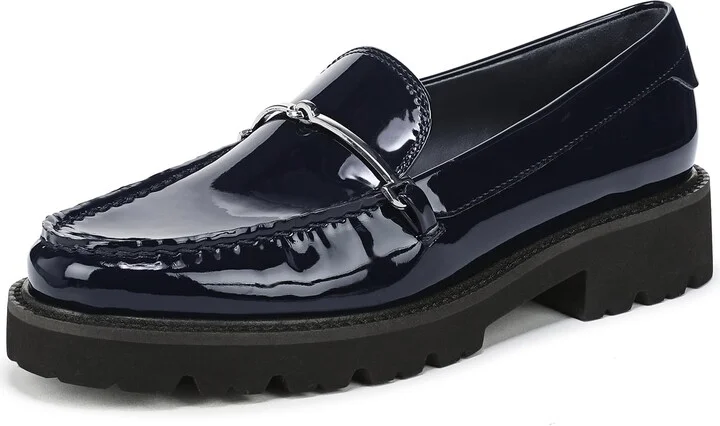 Navy Blue Patent Faux Leather